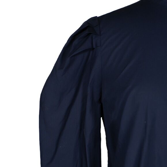 Free People Women's Shirt Blue Button Puff Sleeve Boho Peasant Blouse Top Size M - Picture 4 of 10